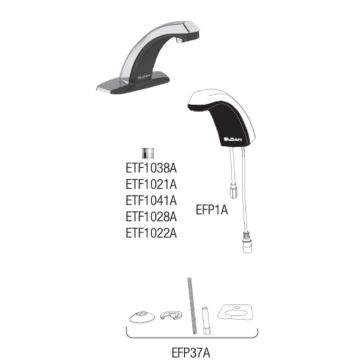 Sloan ETF-80 Hardwired Bluetooth Sensor Faucet Parts Breakdown (Post-2019)