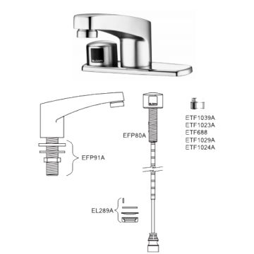 Sloan EBF-665 Battery-Powered Bluetooth Sensor Faucet Parts Breakdown (Post-2019)