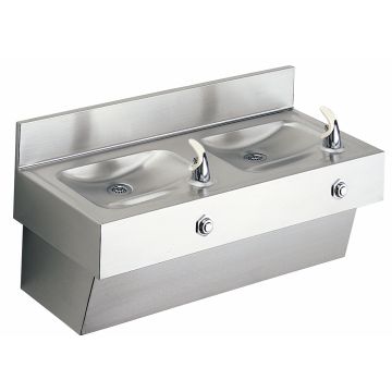 Elkay EDF210C Stainless Steel NON-REFRIGERATED Two-Station Drinking Fountain