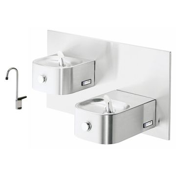Elkay EDFP217FC NON-REFRIGERATED In-Wall Dual Drinking Fountain with Glass Filler