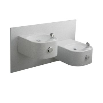 Elkay EDFPVR217RFPK Premium Composiate, Freeze Resistant, NON-REFRIGERATED In-Wall Dual Drinking Fountain with Vandal-Resistant Bubbler