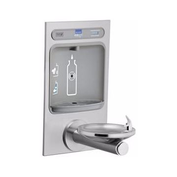 Elkay EZH2O EZWS-EDFPBM114K NON-REFRIGERATED Bottle Filling Station with Stainless Steel Integral SwirlFlo Fountain