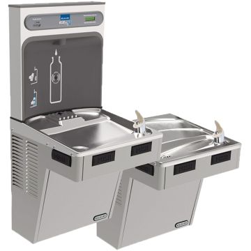 Elkay EZH2O LMABFTL8WSLK Filtered Dual Drinking Fountain with Bottle Filler