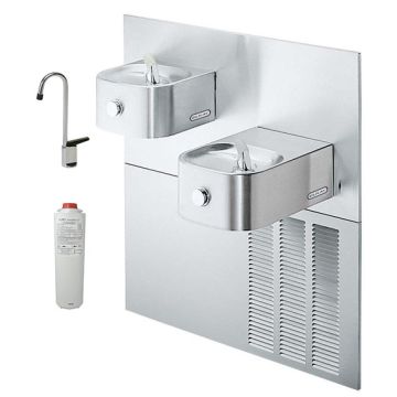 Elkay LNTE8FK Filtered In-Wall Dual Drinking Fountain with Glass Filler