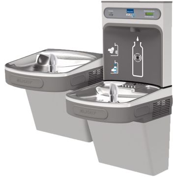 Elkay EZH2O LZSTLDDWSVRLK Filtered NON-REFRIGERATED Dual Drinking Fountain with Vandal-Resistant Bubbler