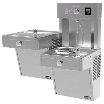 Elkay EZH2O LVRCTL8WSK Filtered Heavy Duty Vandal-Resistant Dual Drinking Fountain with Bottle Filler