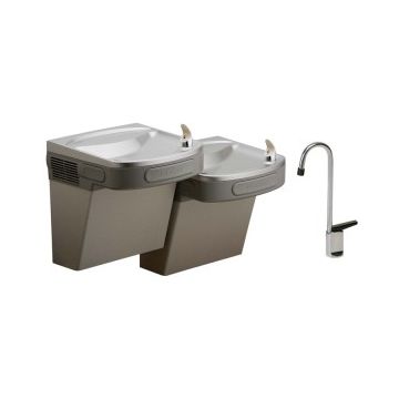 Elkay EZSTLDDLFC NON-REFRIGERATED Dual Drinking Fountain with Glass Filler