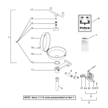 Bradley S19-220DC Parts Breakdown