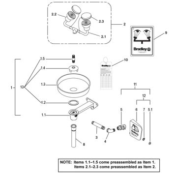 Bradley S19-220T Parts Breakdown