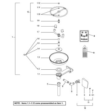 Bradley S19-220H Parts Breakdown