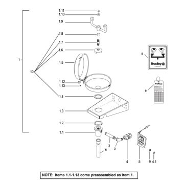 Bradley S19-220SC Parts Breakdown