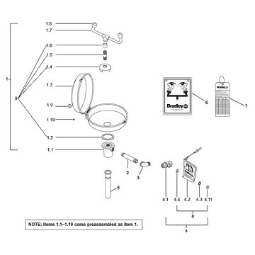 Bradley S19-230DC Parts Breakdown