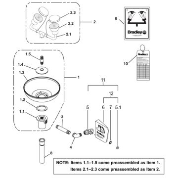 Bradley S19-230FW Parts Breakdown