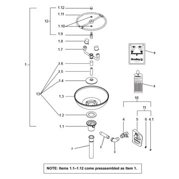 Bradley S19-230H Parts Breakdown