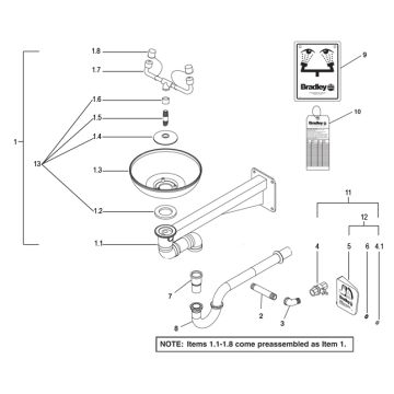 Bradley S19-220ABF Parts Breakdown