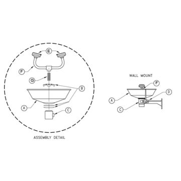 Wall Mount Eye/Face Wash w/ Bowl