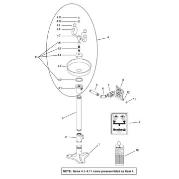 Bradley S19-210BSS Parts Breakdown