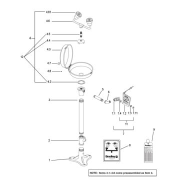 Bradley S19-210DCFW Parts Breakdown
