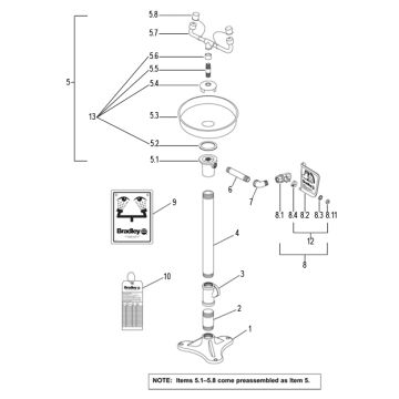 Bradley S19-210U Parts Breakdown