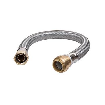 SharkBite U3068FLEX24LF 24" Stainless Steel Water Heater Connector 1/2" x 3/4" FIP - Lead Free