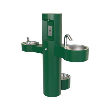 Murdock GWQ85-PF-SO Green Pedestal Mounted Fountain w/ Bottle filler Pet Bowl and Sensor Activated Plug in Faucet