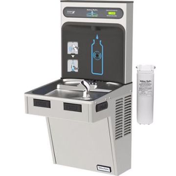 Halsey Taylor HydroBoost HTHB-HAC8WF-SS Filtered Stainless Steel Drinking Fountain with Bottle Filler