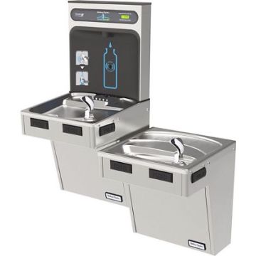 Halsey Taylor HydroBoost HTHB-HACG8BLSS-NF GreenSpec Stainless Steel Dual Drinking Fountain with Bottle Filler