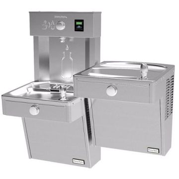 Halsey Taylor Hydroboost HTHBHVR8BLR-NF Heavy Duty Vandal-Resistant Dual Drinking Fountain with Bottle Filler
