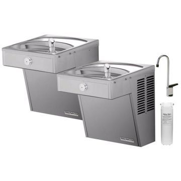 Halsey Taylor HVRGRN8BL-GFWF GreenSpec Filtered Vandal-Resistant Dual Drinking Fountain with Glass Filler