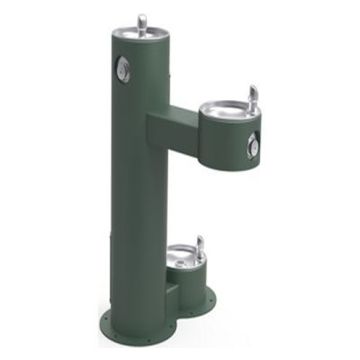 Elkay LK4420DB Dual Station Outdoor Drinking Fountain with Dog Bowl