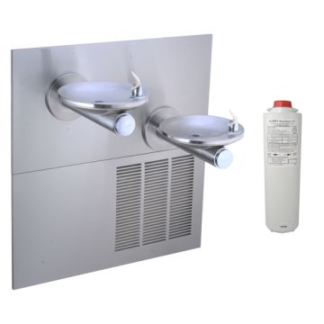 Elkay LRPBGRNM28K GreenSpec Filtered In-Wall Dual Drinking Fountain
