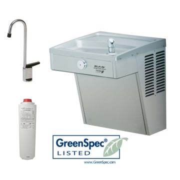 Elkay LVRCGRN8F GreenSpec Filtered Vandal-Resistant Drinking Fountain with Glass Filler