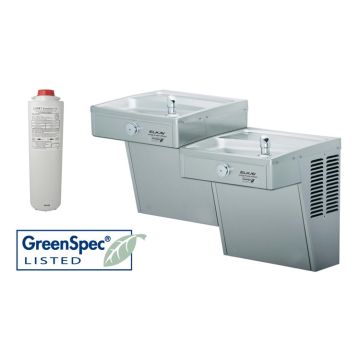 Elkay LVRCGRNTL8C GreenSpec Filtered Vandal-Resistant Dual Drinking Fountain