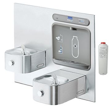 Elkay LZWS-EDFP217K Soft Sides NON-REFRIGERATED Drinking Fountain with Filter and Integral Bottle Filling Station