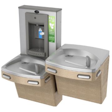 Oasis PGEBFSL Stainless Steel NON-REFRIGERATED Dual Drinking Fountain with Bottle Filler