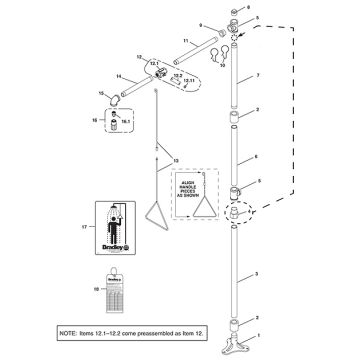 Bradley S19-110BFSS Parts Breakdown