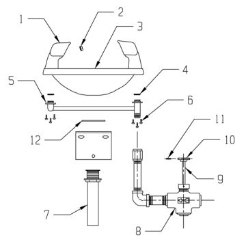 Speakman SE-410 Eye/Face Wash Parts Breakdown