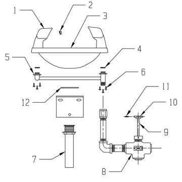 Speakman SE-411 Eye/Face Wash Parts Breakdown