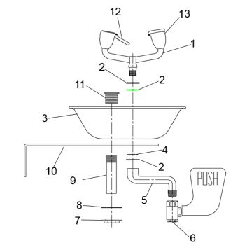Speakman SE-490-ADA Eye-Face Wash Parts Breakdown