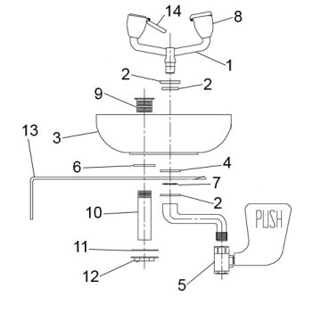 Speakman SE-495-ADA Eye/Face Wash Parts Breakdown