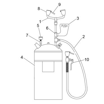 Speakman SE-590 Portable Eyewash Parts Breakdown