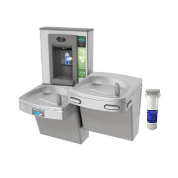 Oasis PGF8EBFSLTM Filtered  Stainless Steel Sensor-Operated (lower unit only) Dual Drinking Fountain with Bottle Filler
