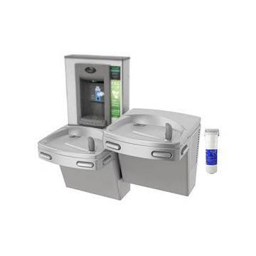 Oasis PGF8SBFSL Filtered Stainless Steel Dual Drinking Fountain with Manual Bottle Filler