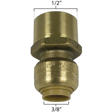 Sharkbite U070LF 3/8" x 1/2" FNPT Reducing Coupling - Lead Free 