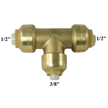 Sharkbite U363LF 1/2" x 1/2" x 3/8" Reducing Tee - Lead Free 