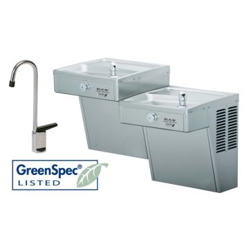 Elkay VRCGRNTL8FC GreenSpec Vandal-Resistant Dual Drinking Fountain with Glass Filler