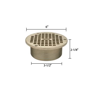 Zurn ZB400-6B Z400 "TYPE B" Round Strainer - Polished Bronze Top