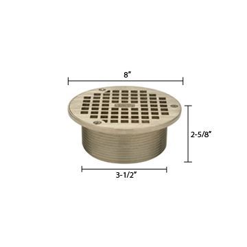 Zurn ZN400-8B Z400 "TYPE B" Round Strainer - Polished Nickel Bronze Top