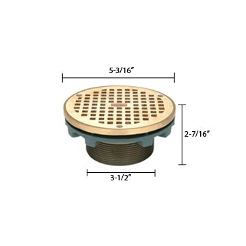 Zurn ZN400-5BZ Z400 "TYPE BZ" Round Leveling Strainer - Polished Nickel Bronze Top