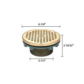 Zurn ZN400-6BZ Z400 "TYPE BZ" Round Leveling Strainer - Polished Nickel Bronze Top